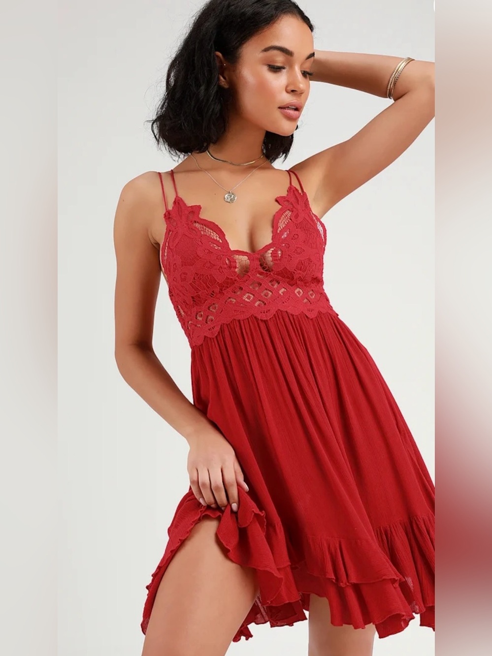 Free People Adella Lace Crochet Mini Dress Size Small Like New